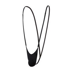 MenSexyWear String avec lanières ajustables STRANY Noir